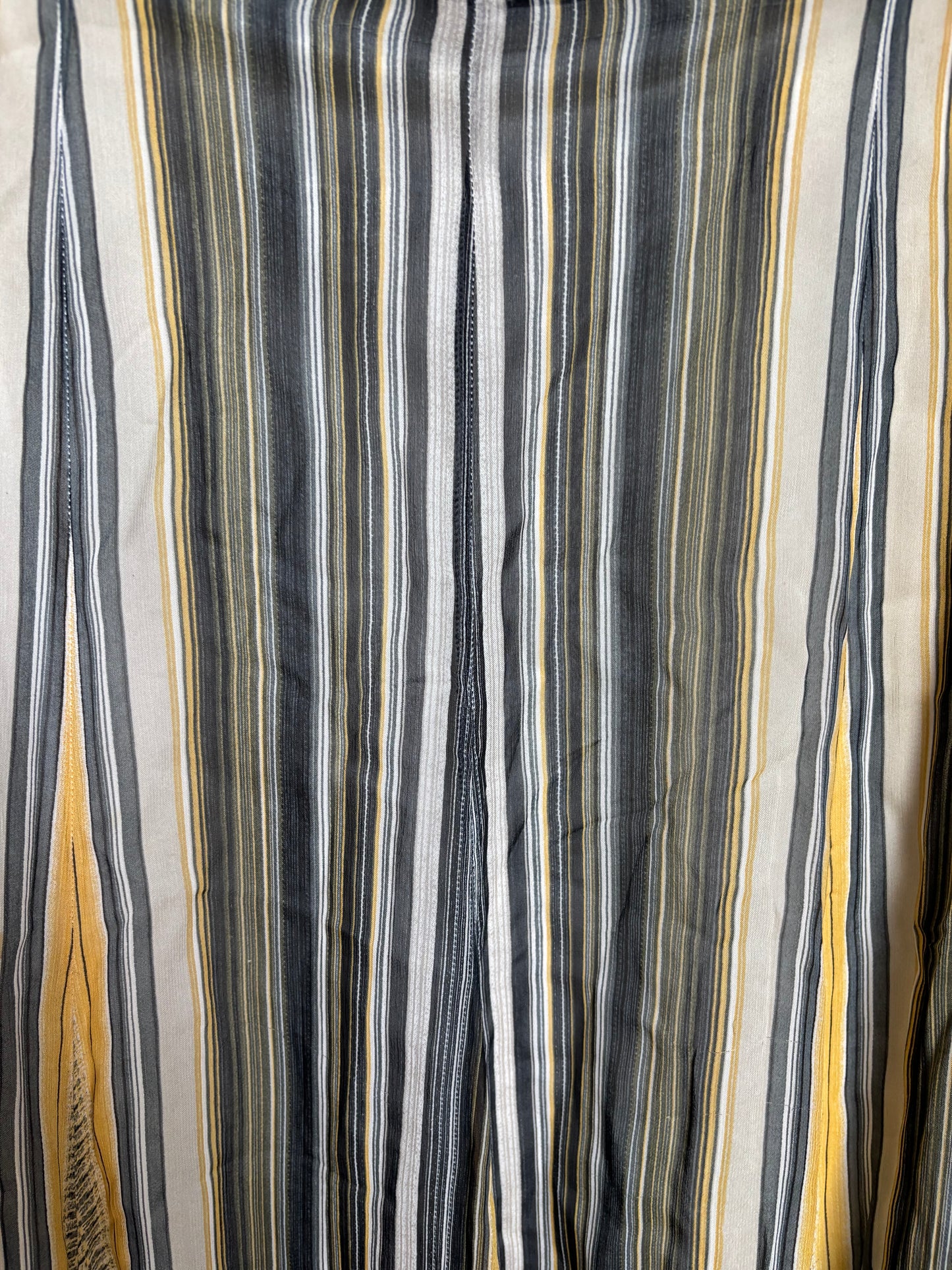 Long Vintage Striped Skirt With Lace Size 40