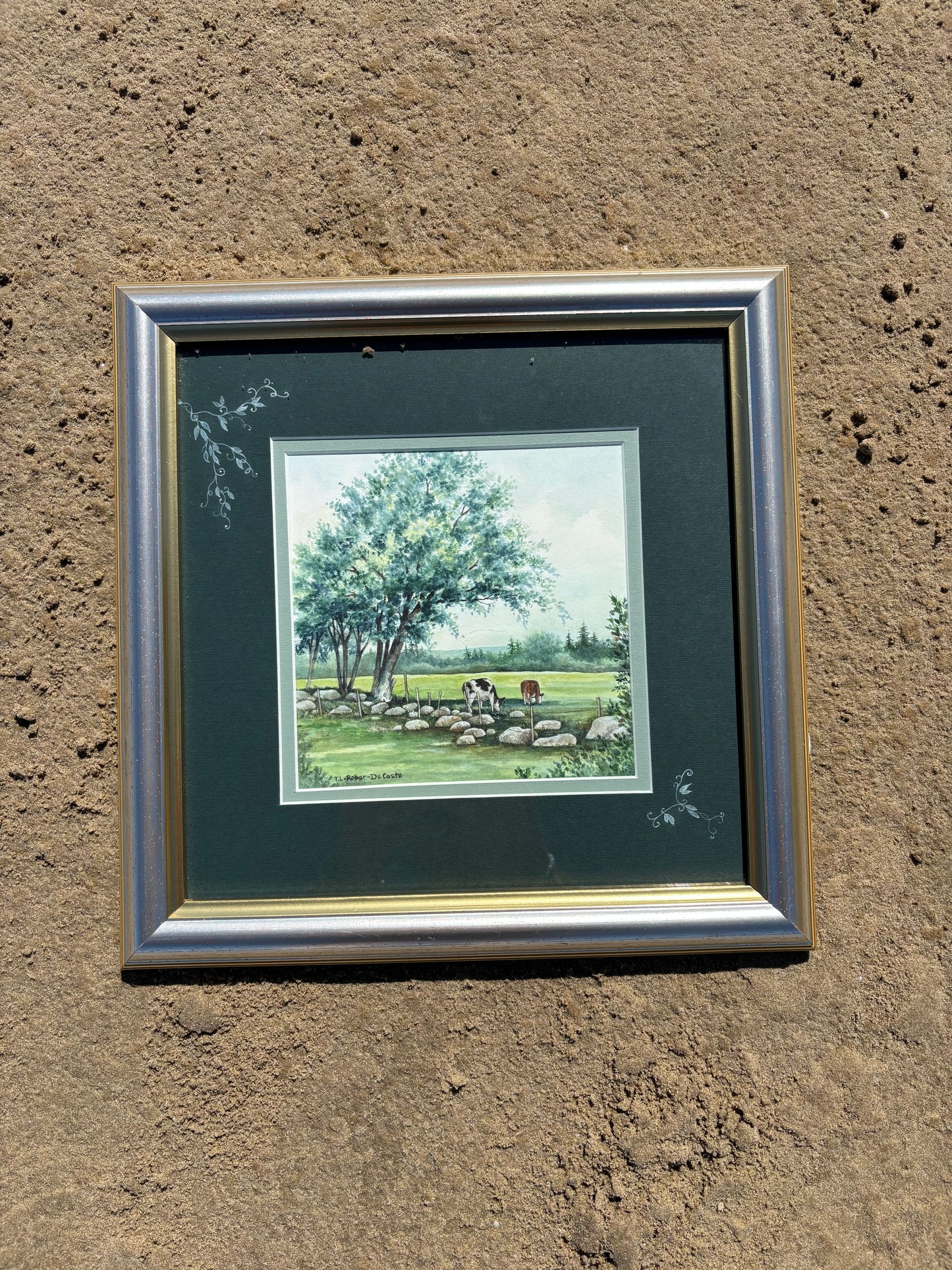 Framed Cow Picture