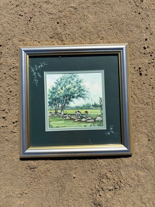 Framed Cow Picture