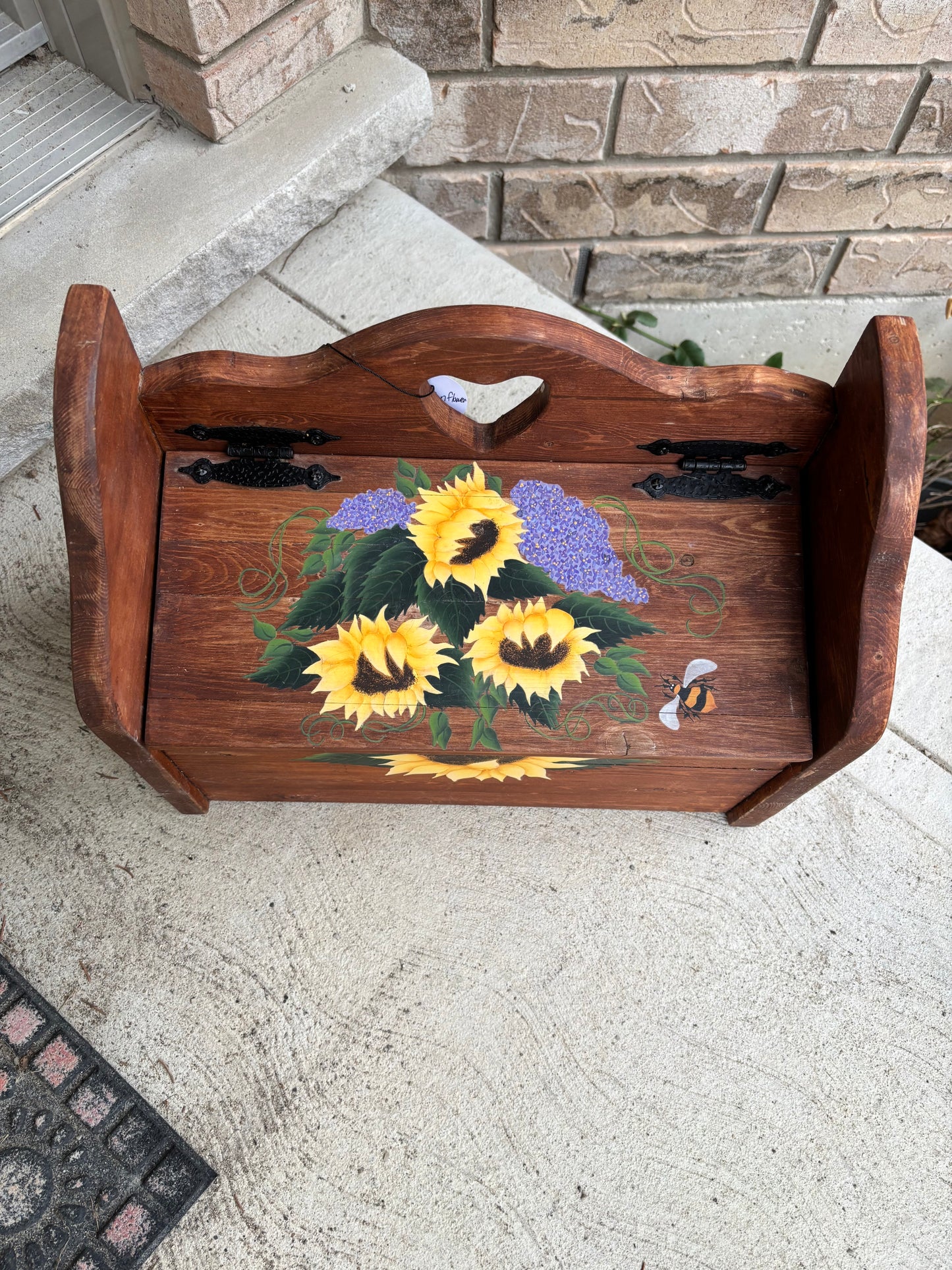Painted Sunflower Wooden Box