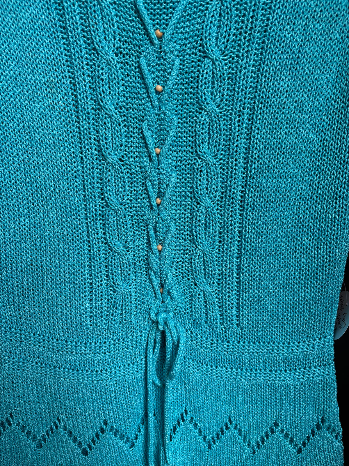 Vintage Aqua Blue Valenti Knit Top Size M