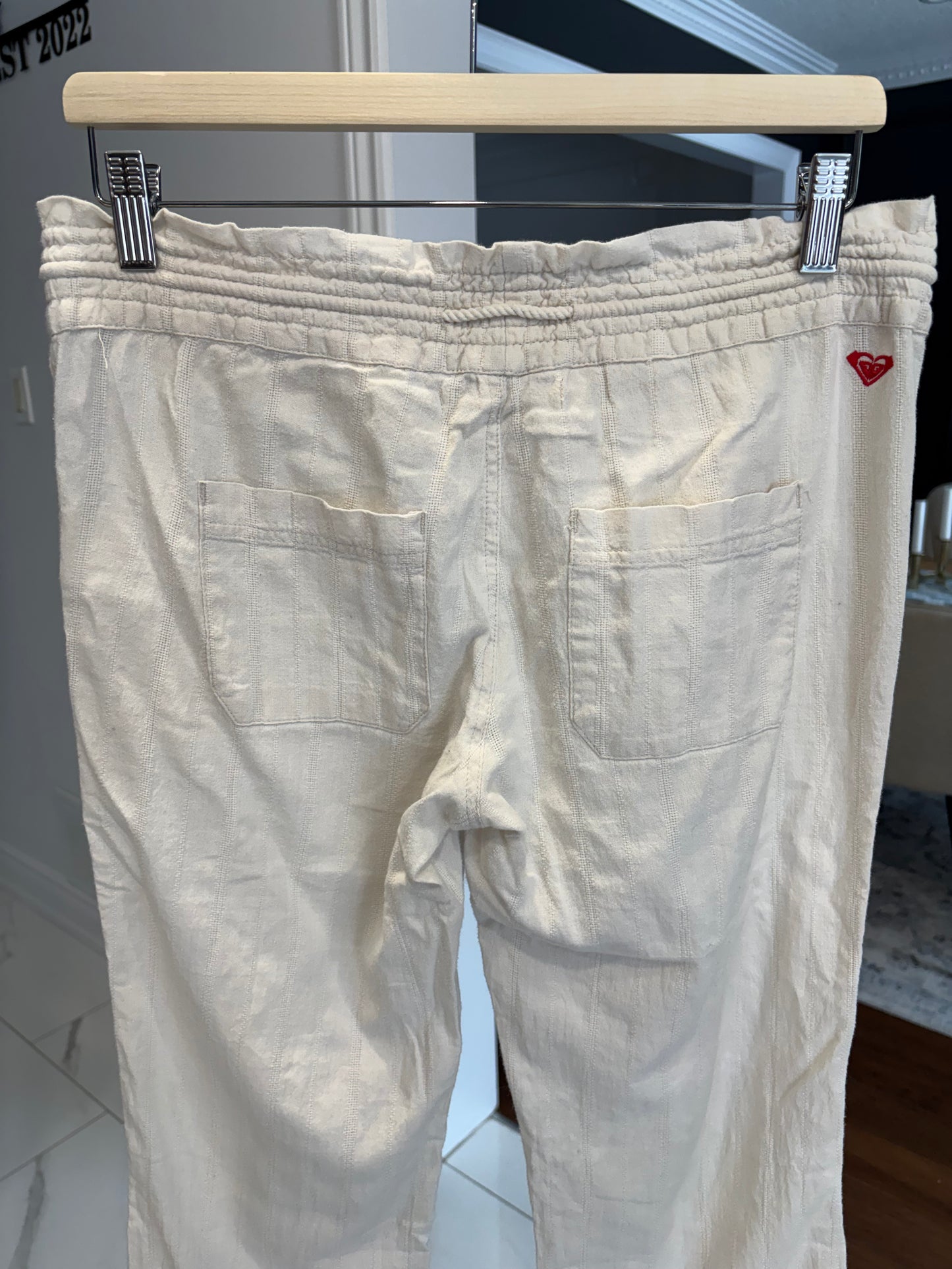 Cotton Flare Drawstring Pants Size S