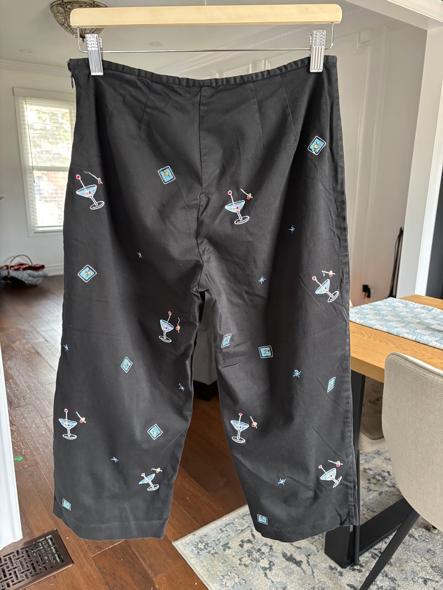 Martini Embroidered Capris Size 7