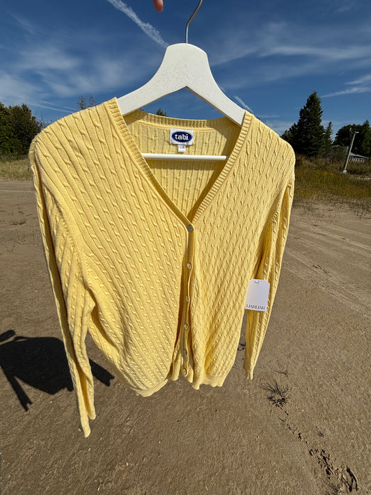 Butter Yellow Tabi Knit Cardigan  Size Large