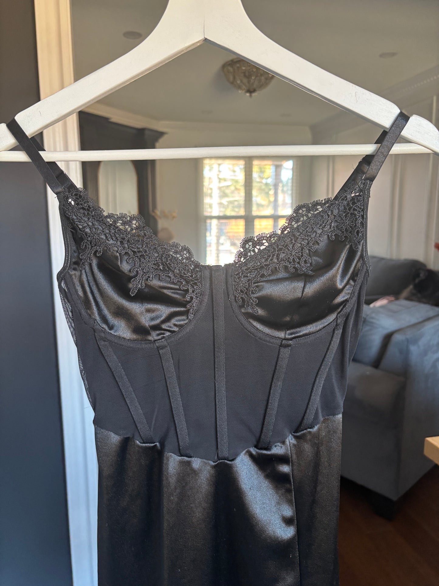 Black Corset Slip Dress Size S