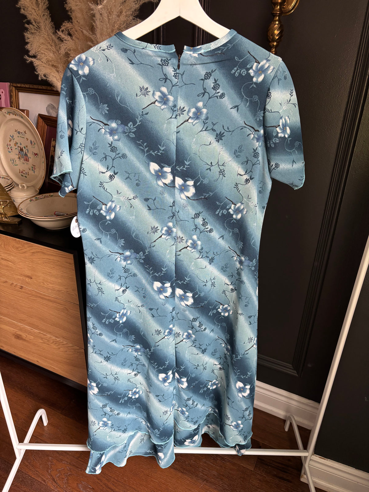 Bascora Blue Print Dress Size L