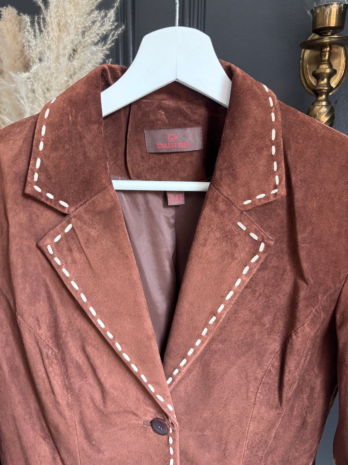 Vintage Danier Brown Sued Blazer Style Jacket Size S
