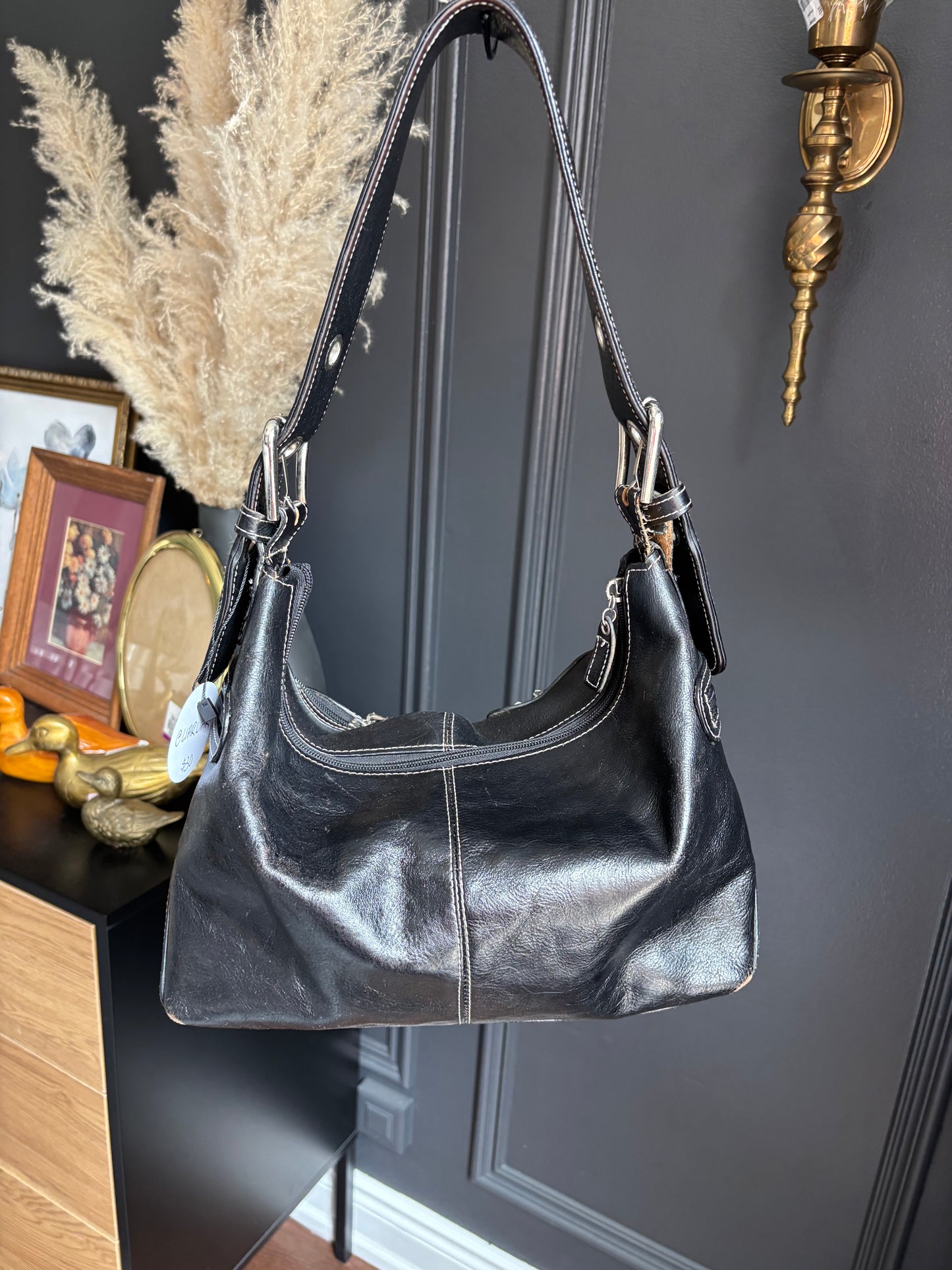 Black & White Stitch Danier Bag