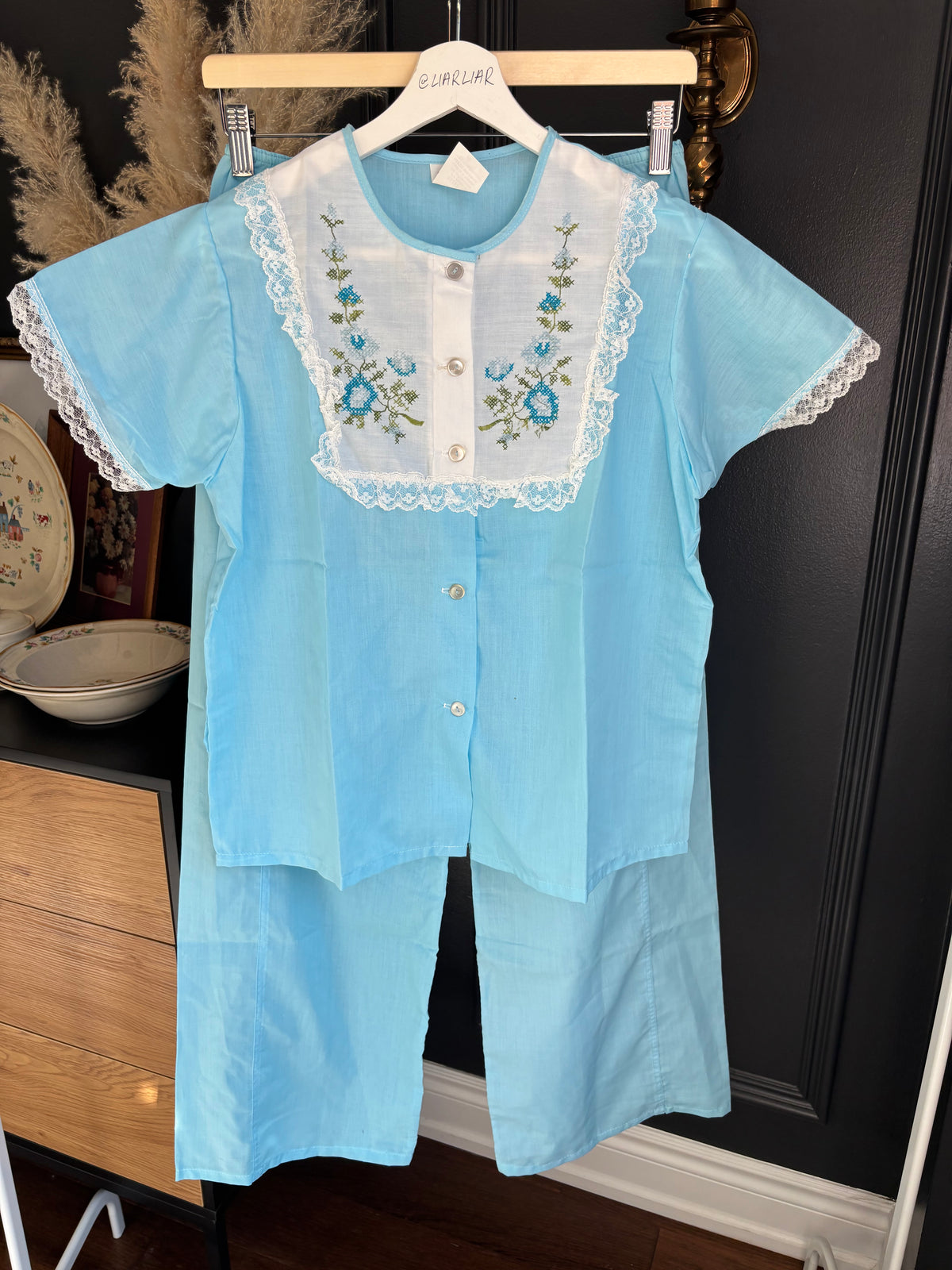 Blue Vintage Canadian Made PJ Set Size S