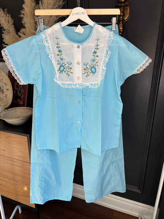 Blue Vintage Canadian Made PJ Set Size S