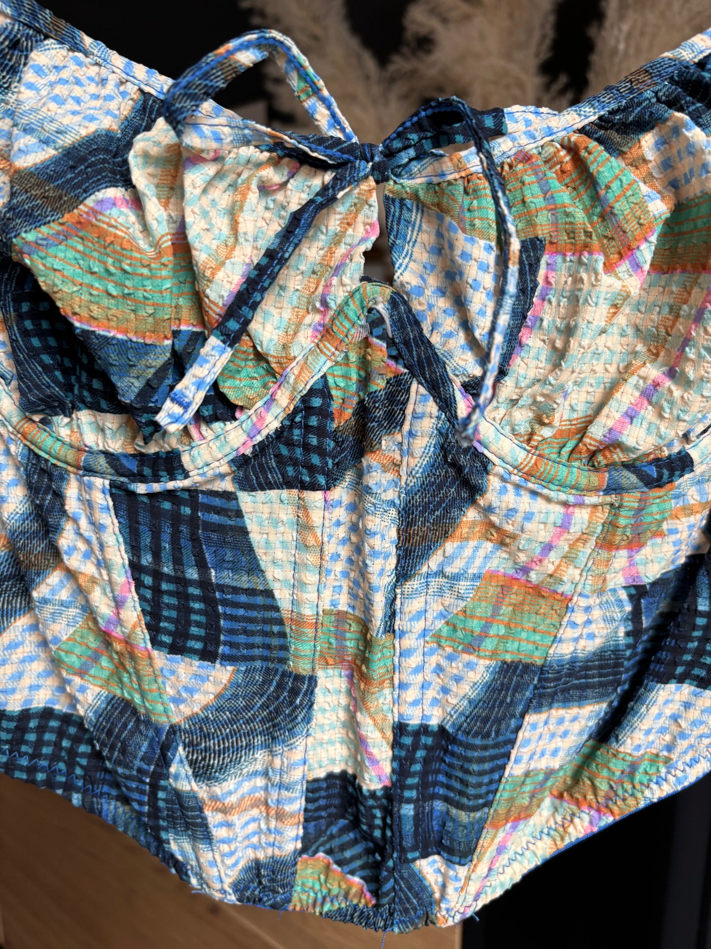 Multi-Coloured Print Corset Size L