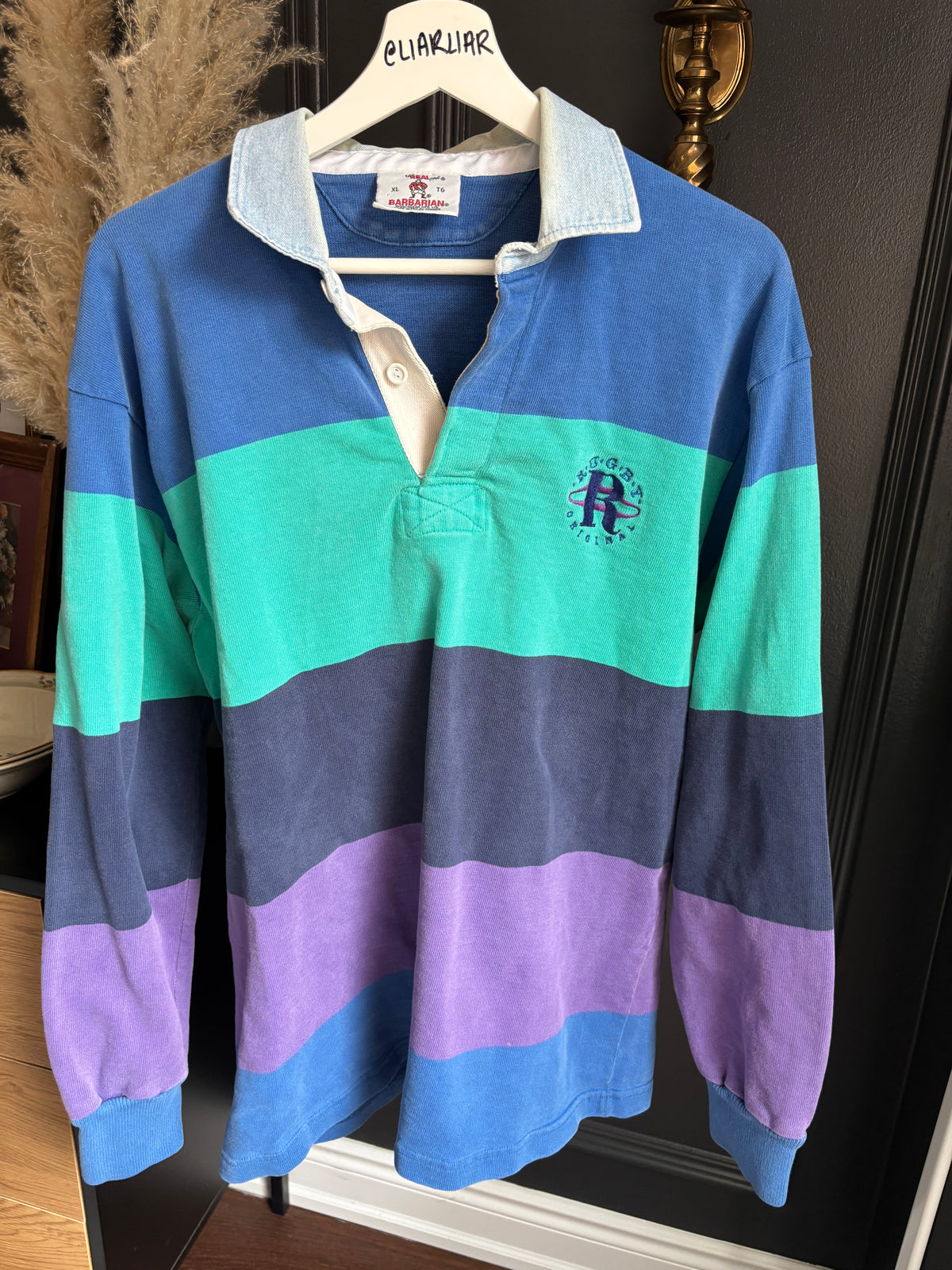 Vintage Barbarian Rugby Shirt Size XL