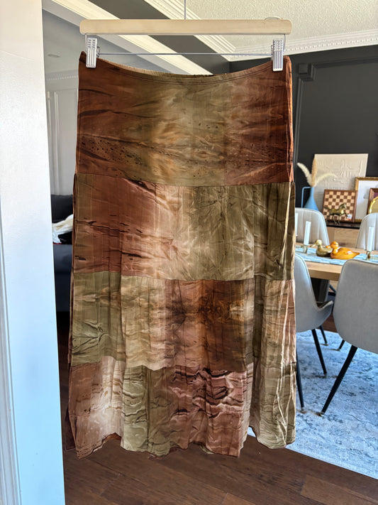 Midi Earth Tones Tiered Skirt Size S