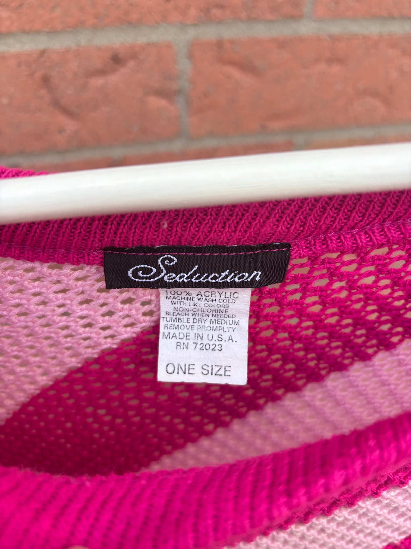 Pink Striped Knit Cape Size OS