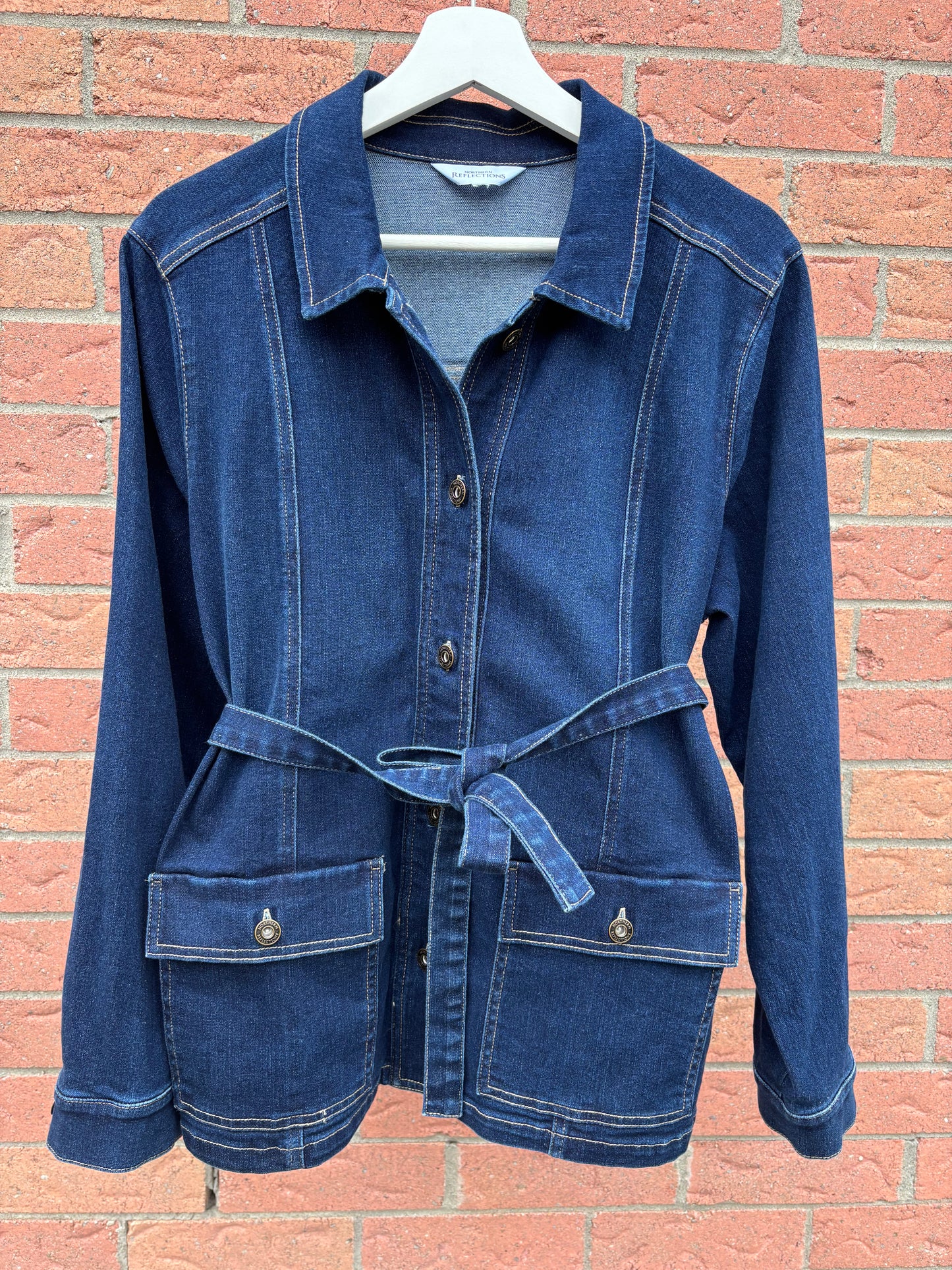 Belted Denim Jacket Fits L- XL
