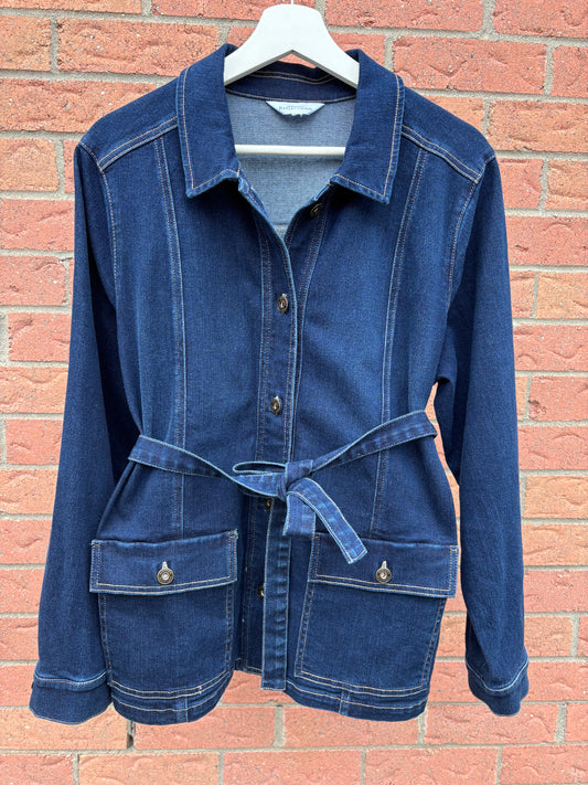 Belted Denim Jacket Fits L- XL