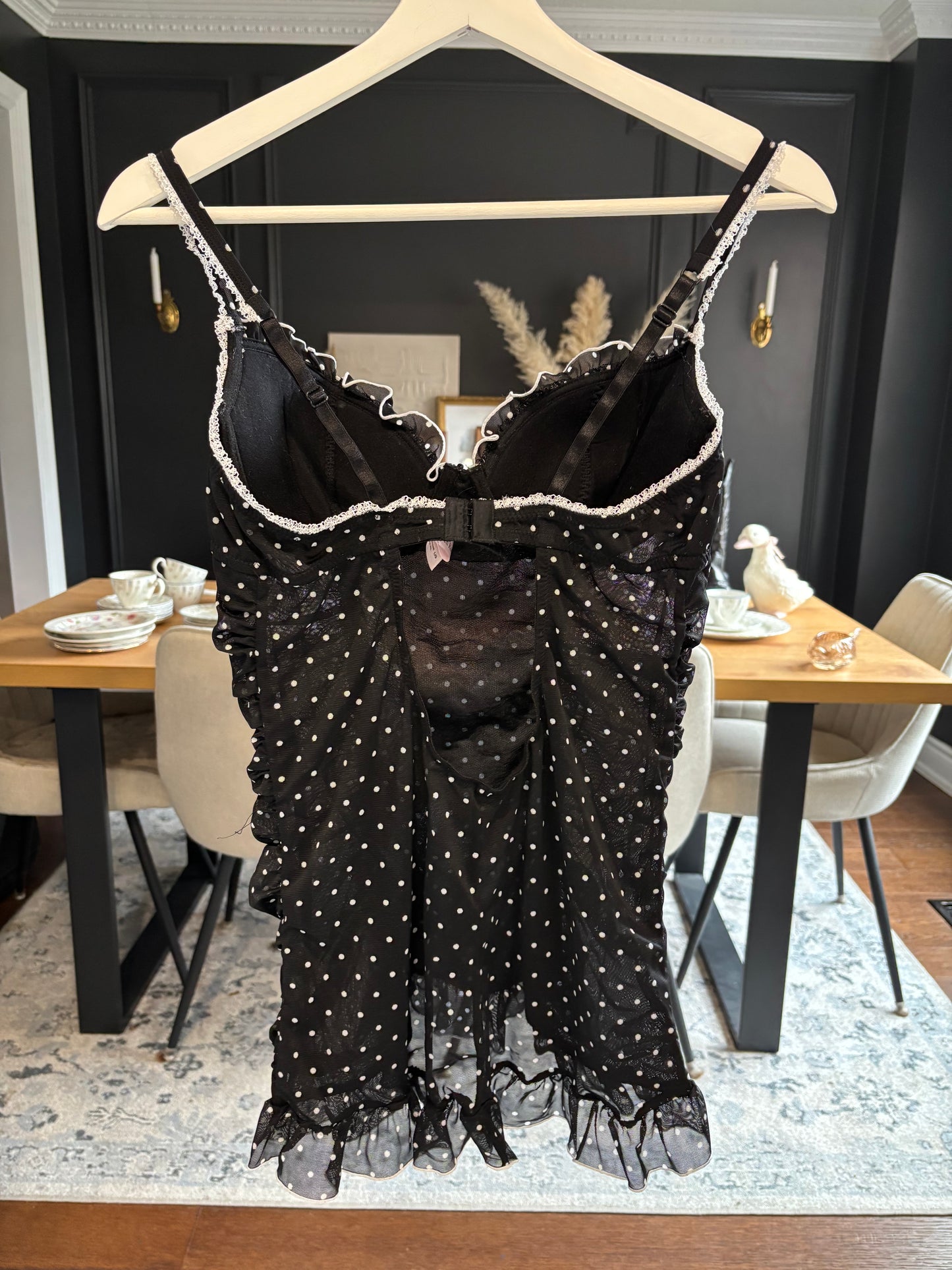 Polka Dot Rouched  Babydoll Size L