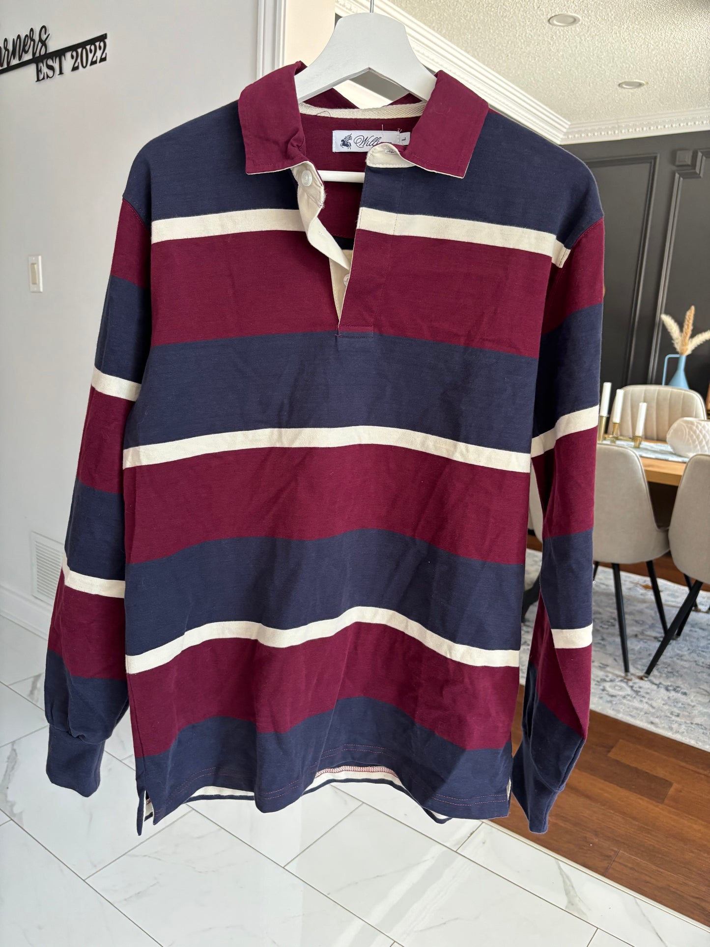 William Striped Rugby Shirt Size L
