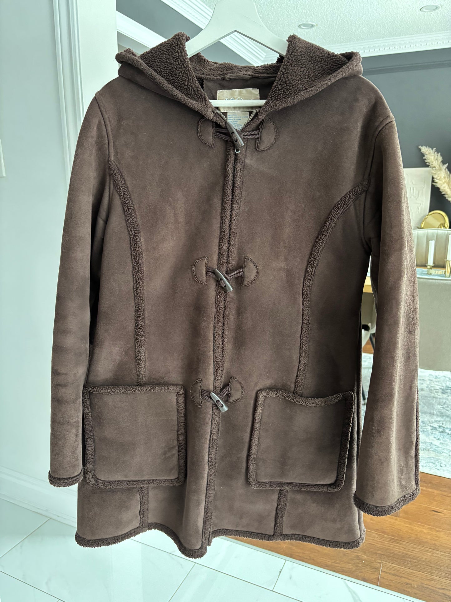 Vintage Brown Sherpa Lined Coat Size M