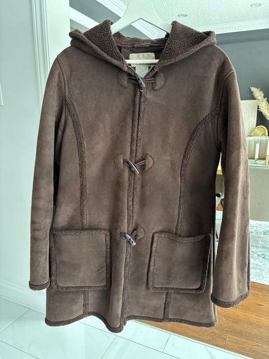 Vintage Brown Sherpa Lined Coat Size M