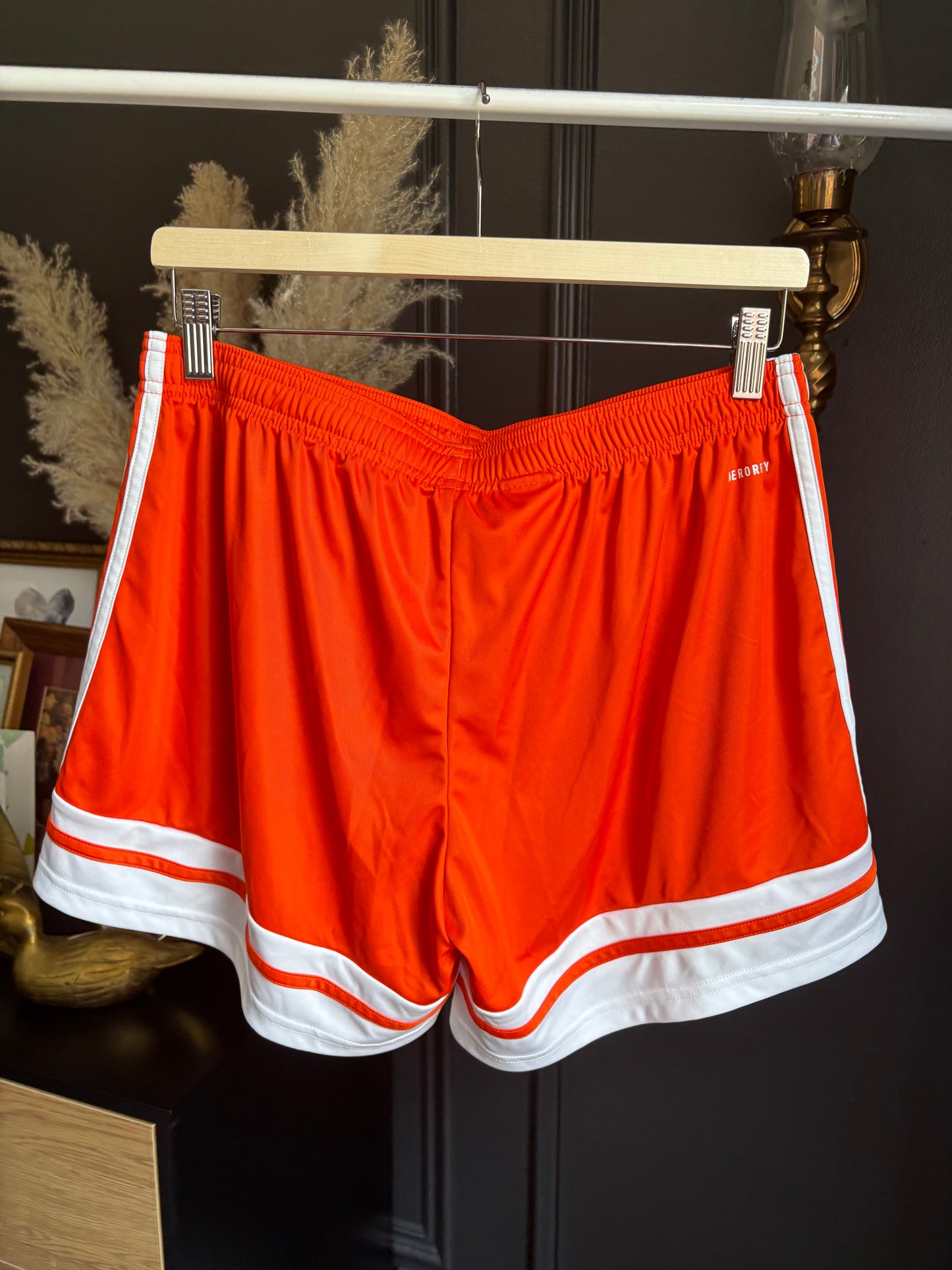 Orange & White Adidas Shorts Size L