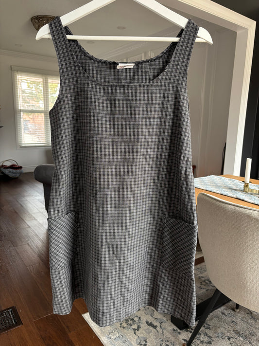 Vintage Plaid Pocket Jumper Dress Size M