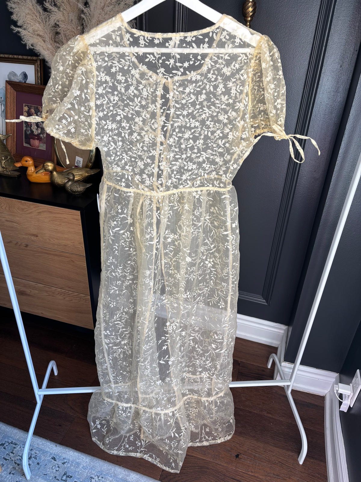 Sheer Anthropology Tie Front Dress Size XXS