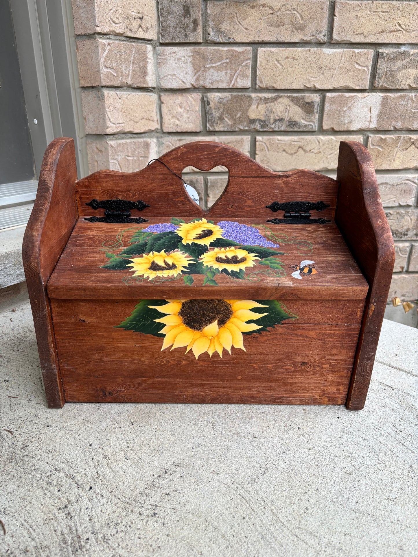 Painted Sunflower Wooden Box
