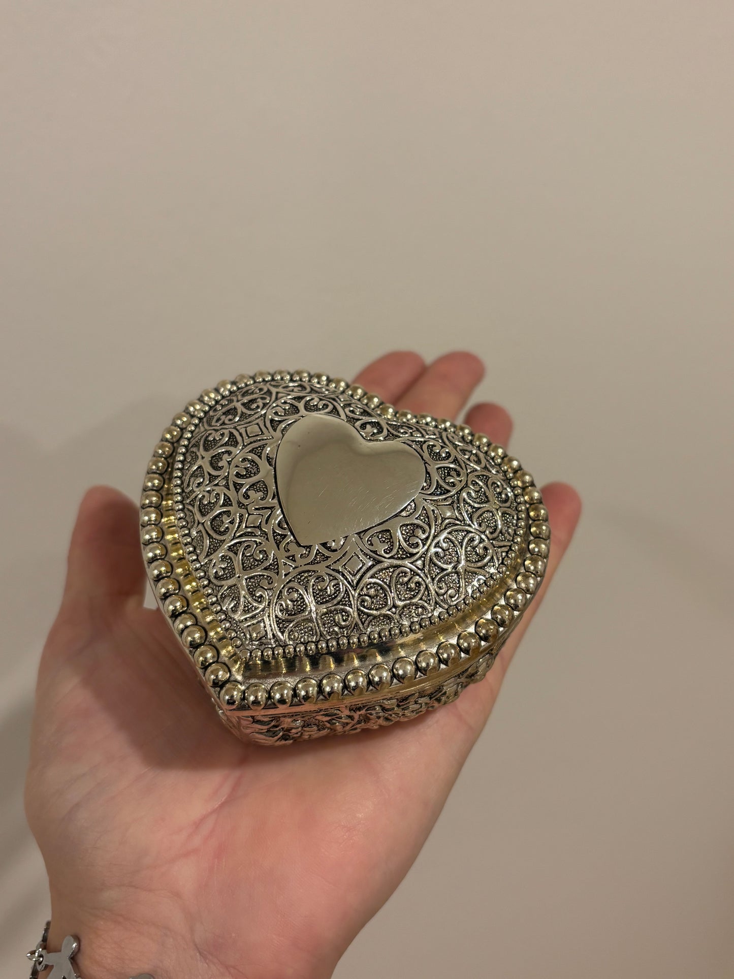Silver Plated Heart Shaped Box