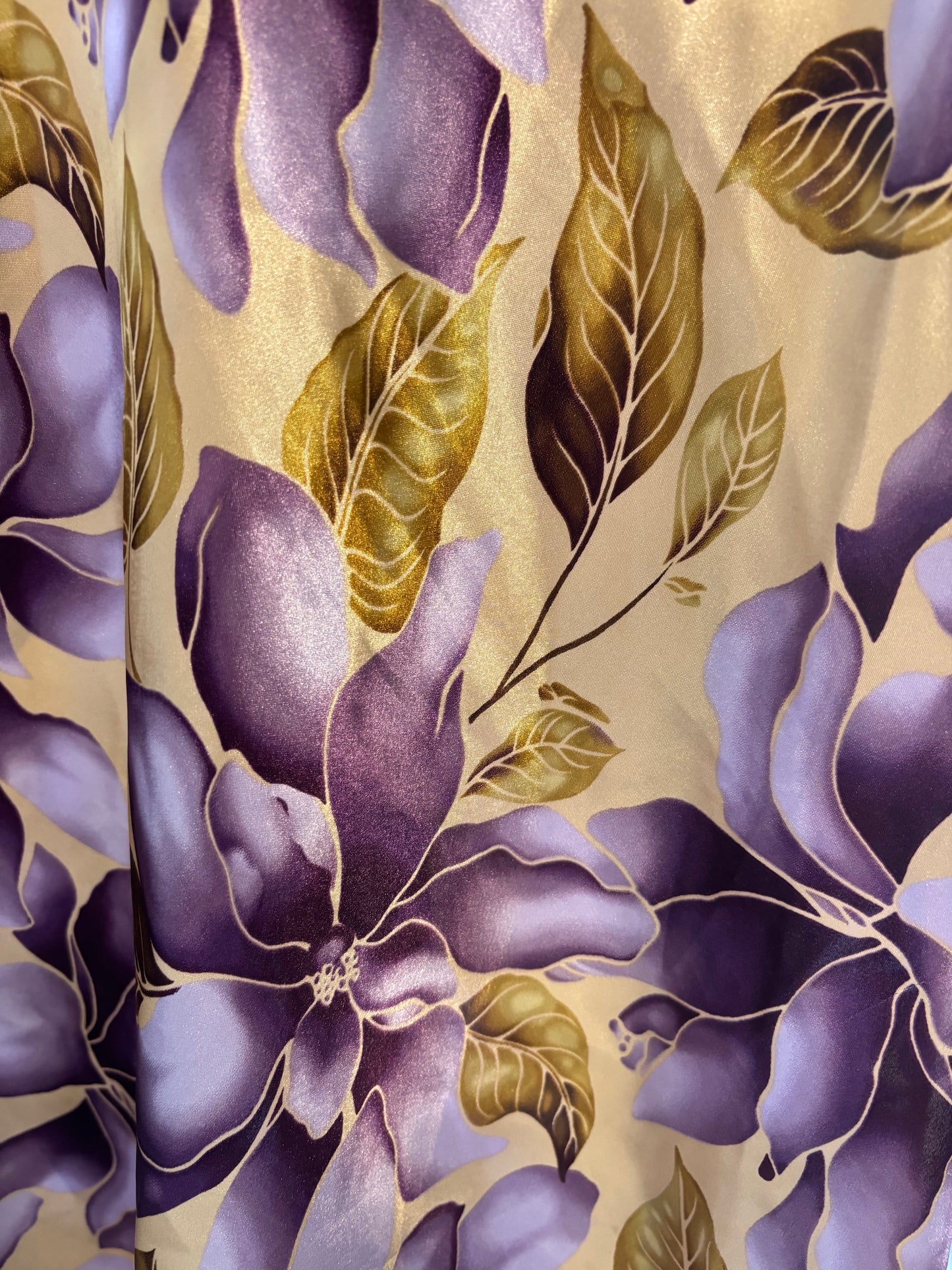 Vintage Purple & Gold Satin Slip Dress Size M