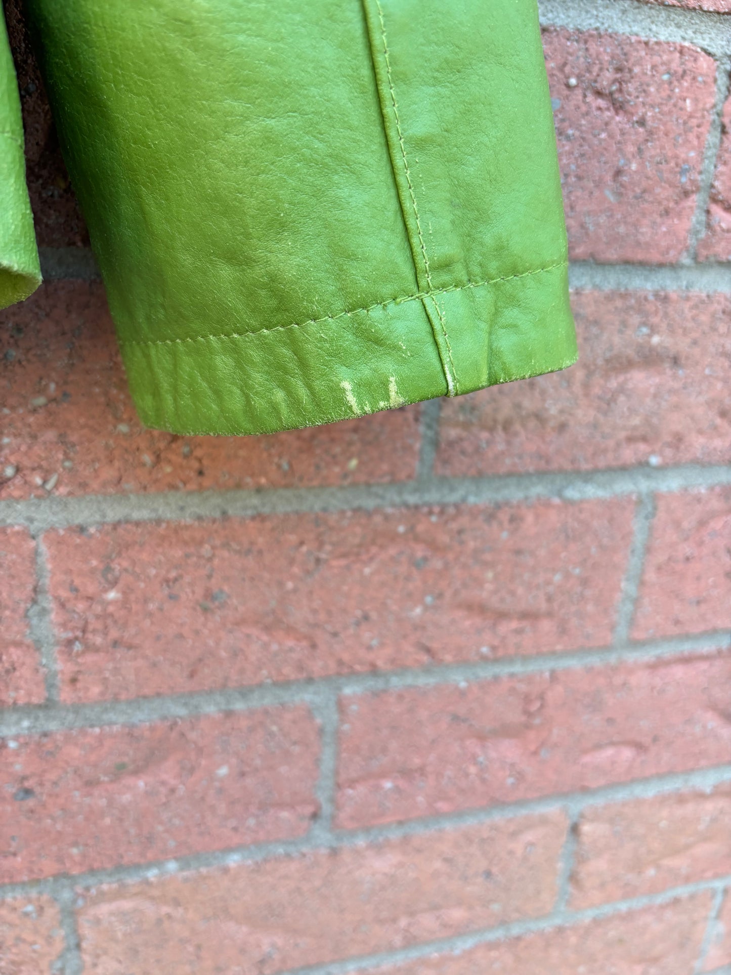 Green Genuine Leather Jacket Size Medium