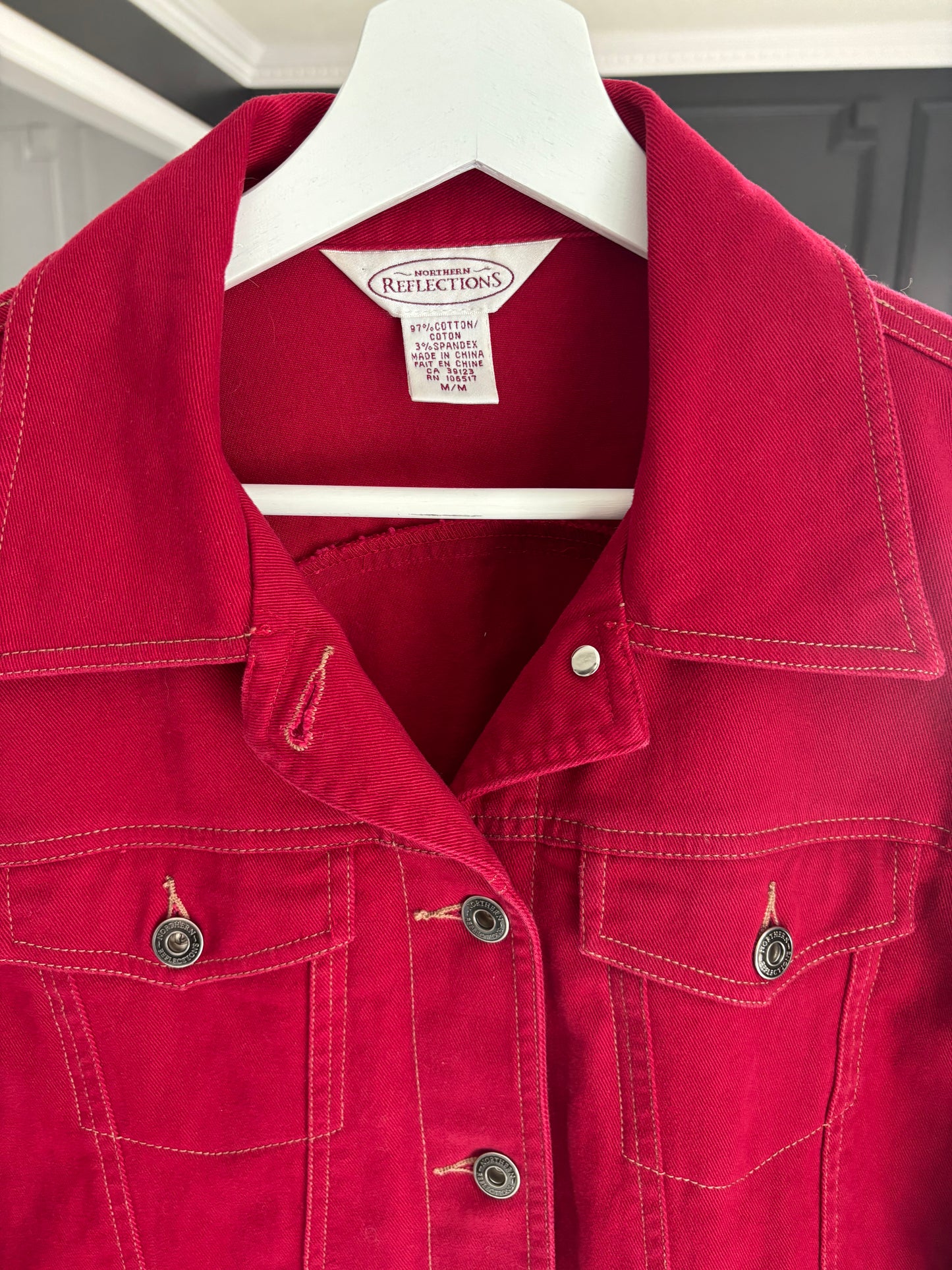 Red Denim Jacket Size M
