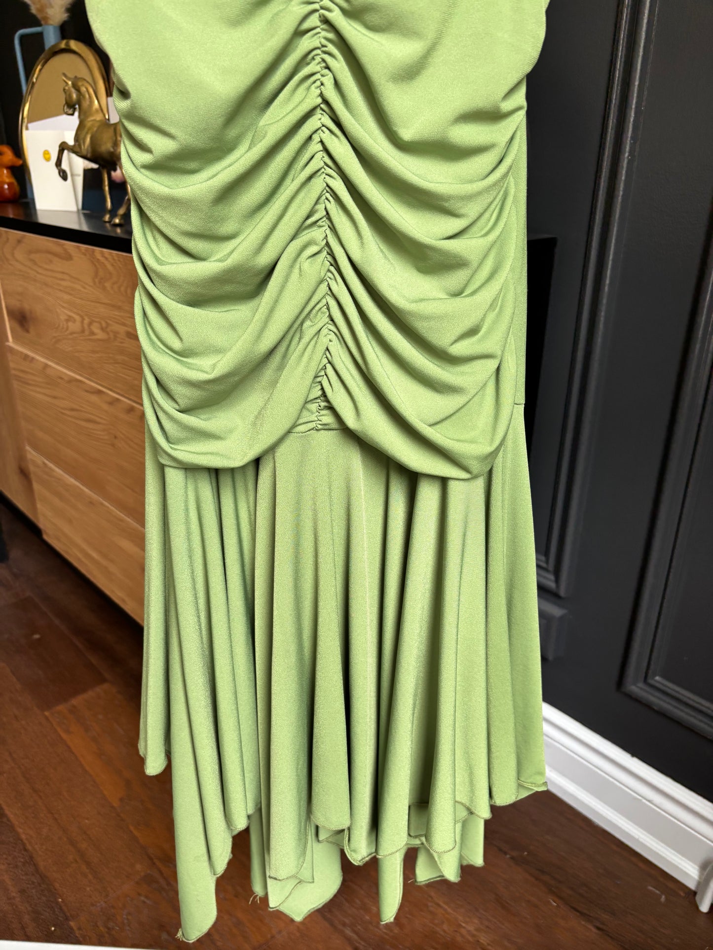 Y2K Green Rouched Fairy Dress Size 10
