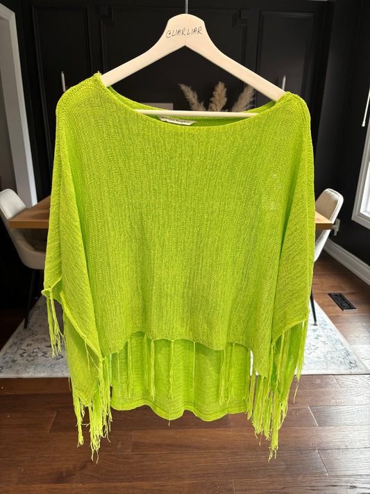 Bright Green Cape Top Size S