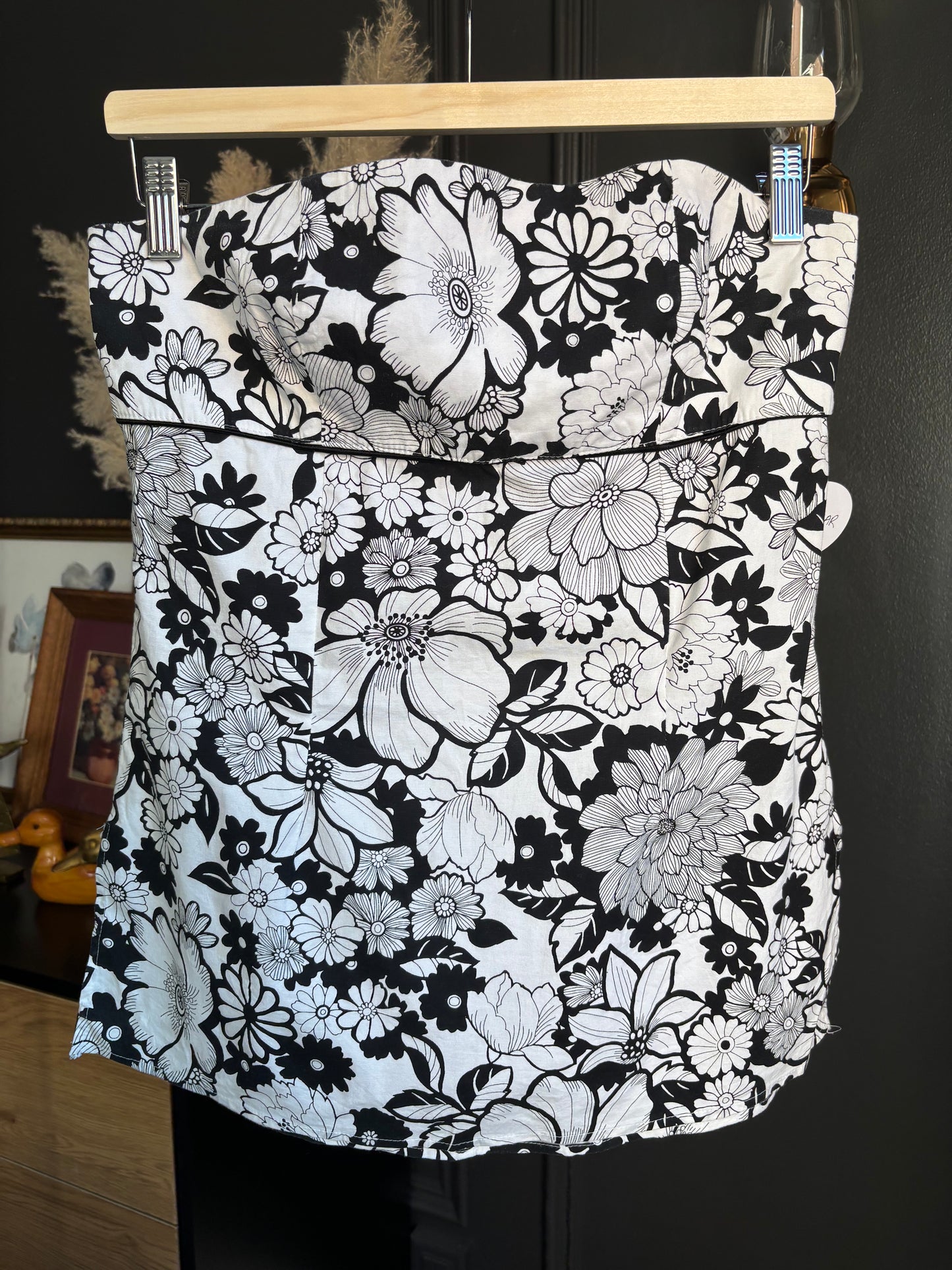 Black & White Costa Blanca Tube Top Size L