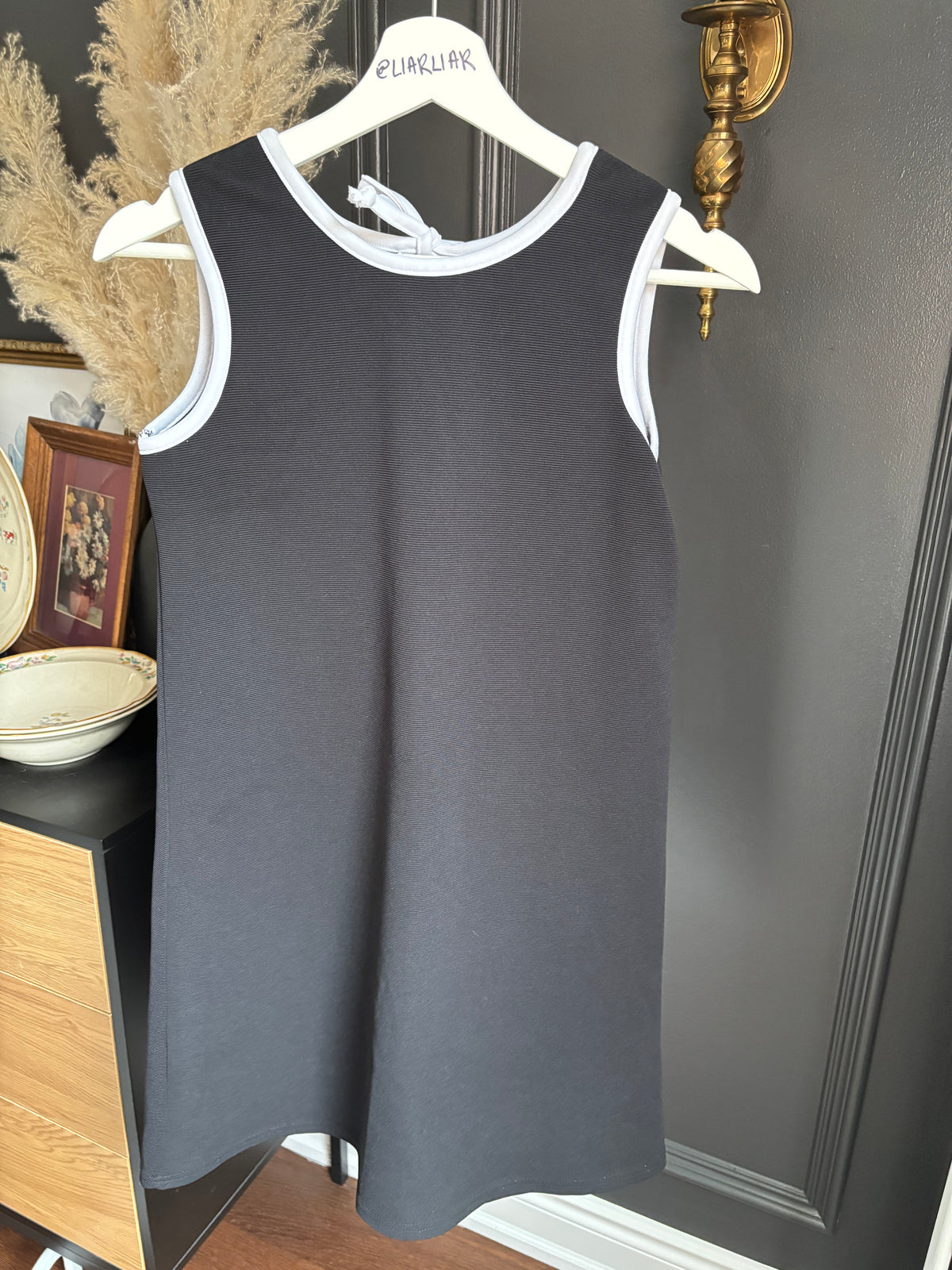 Black Ribbed Jessie Mini Dress Size L*