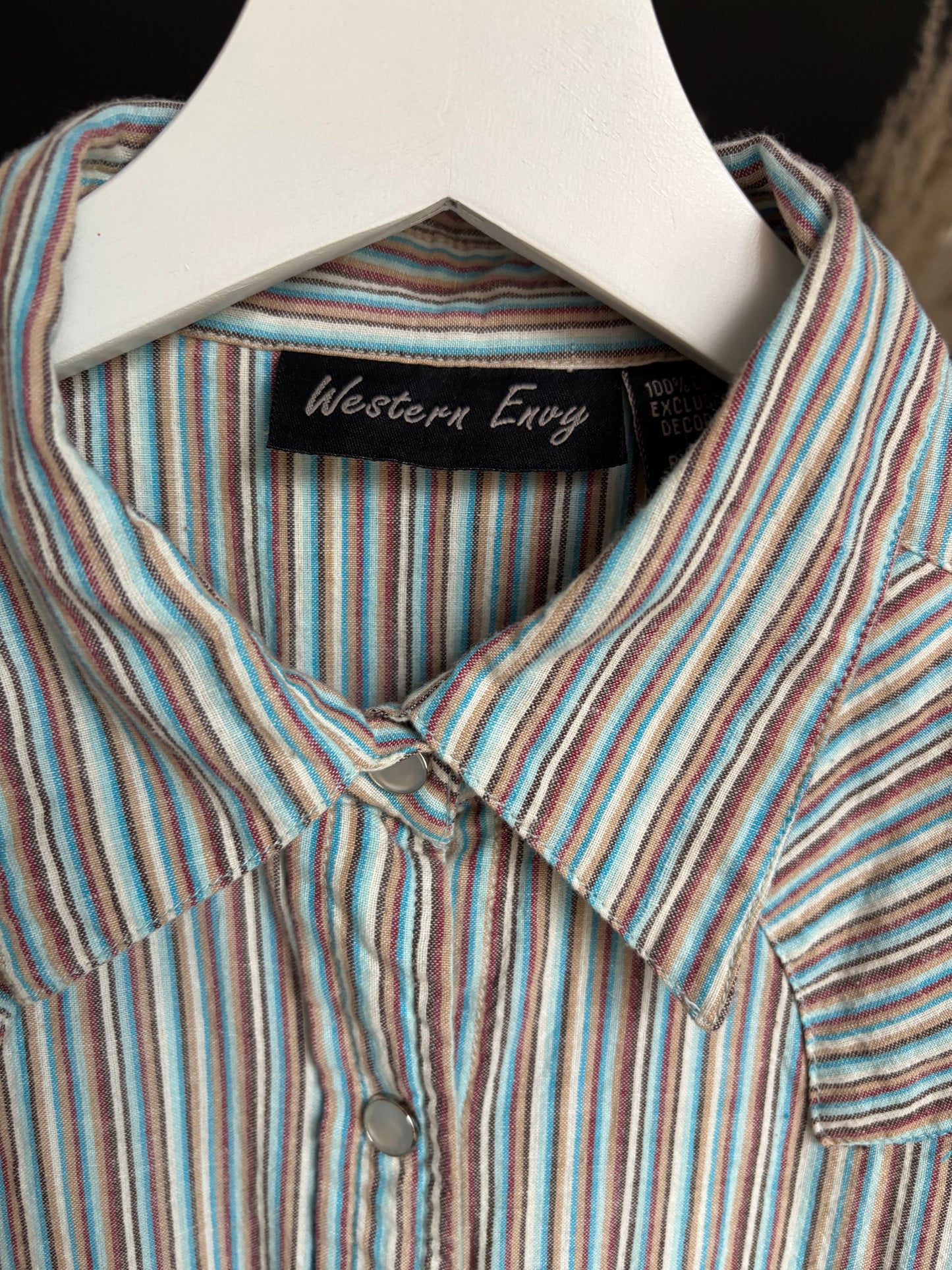 Western Striped Long Sleeved Shirt Size M