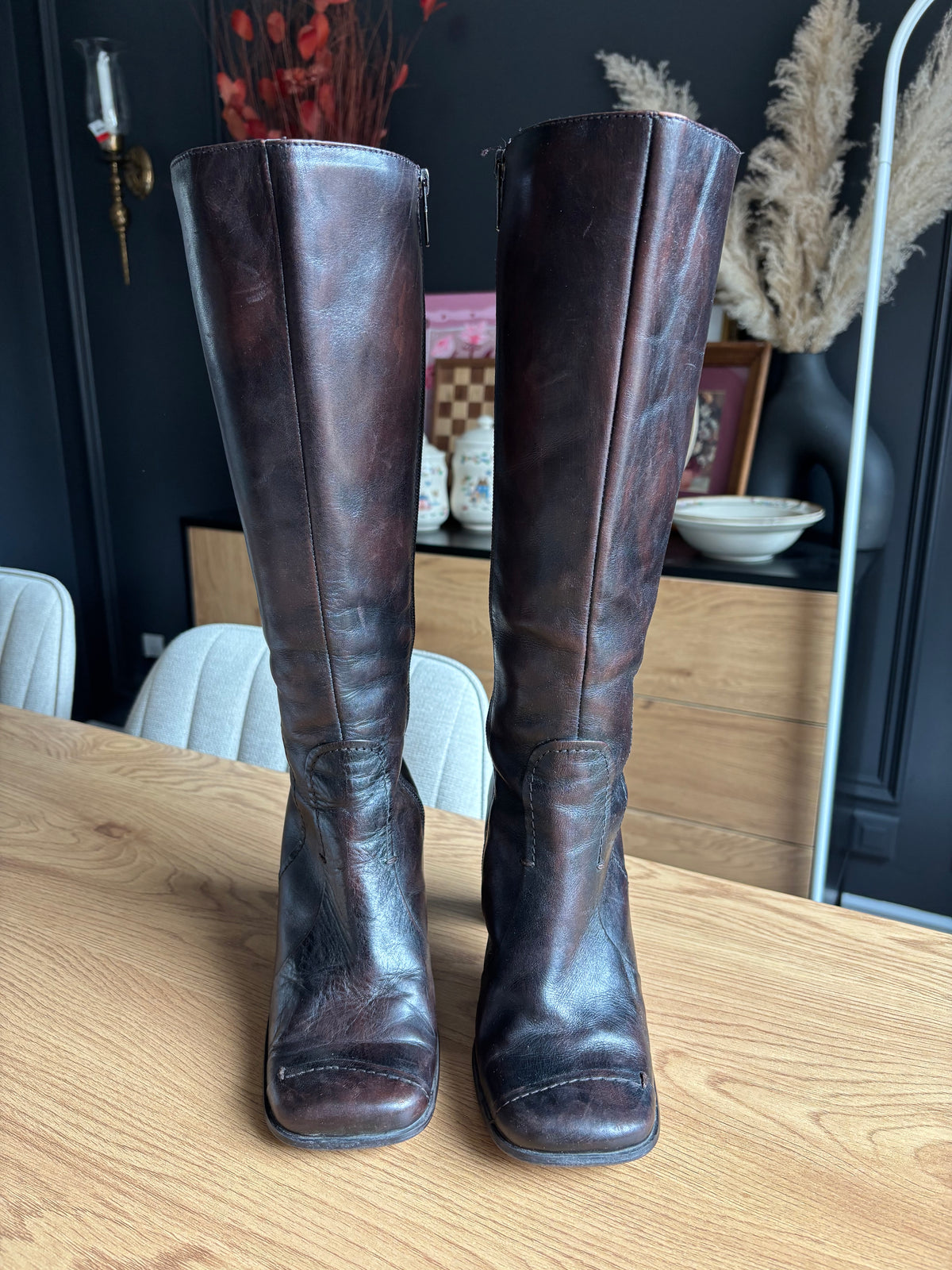 Vintage Call It Spring Brown Leather Boots Size 37