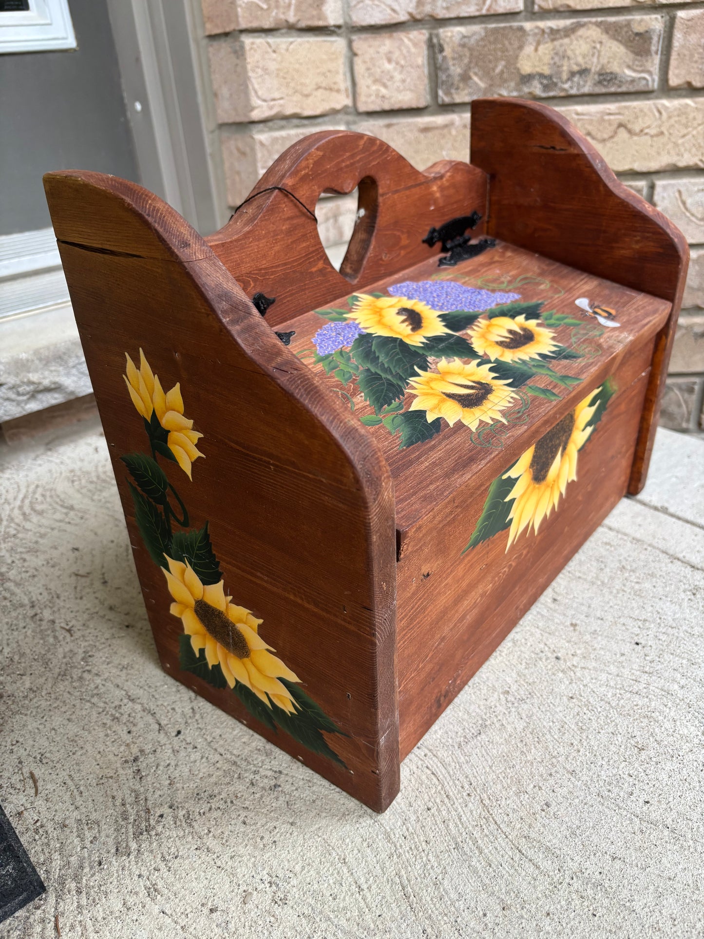 Painted Sunflower Wooden Box