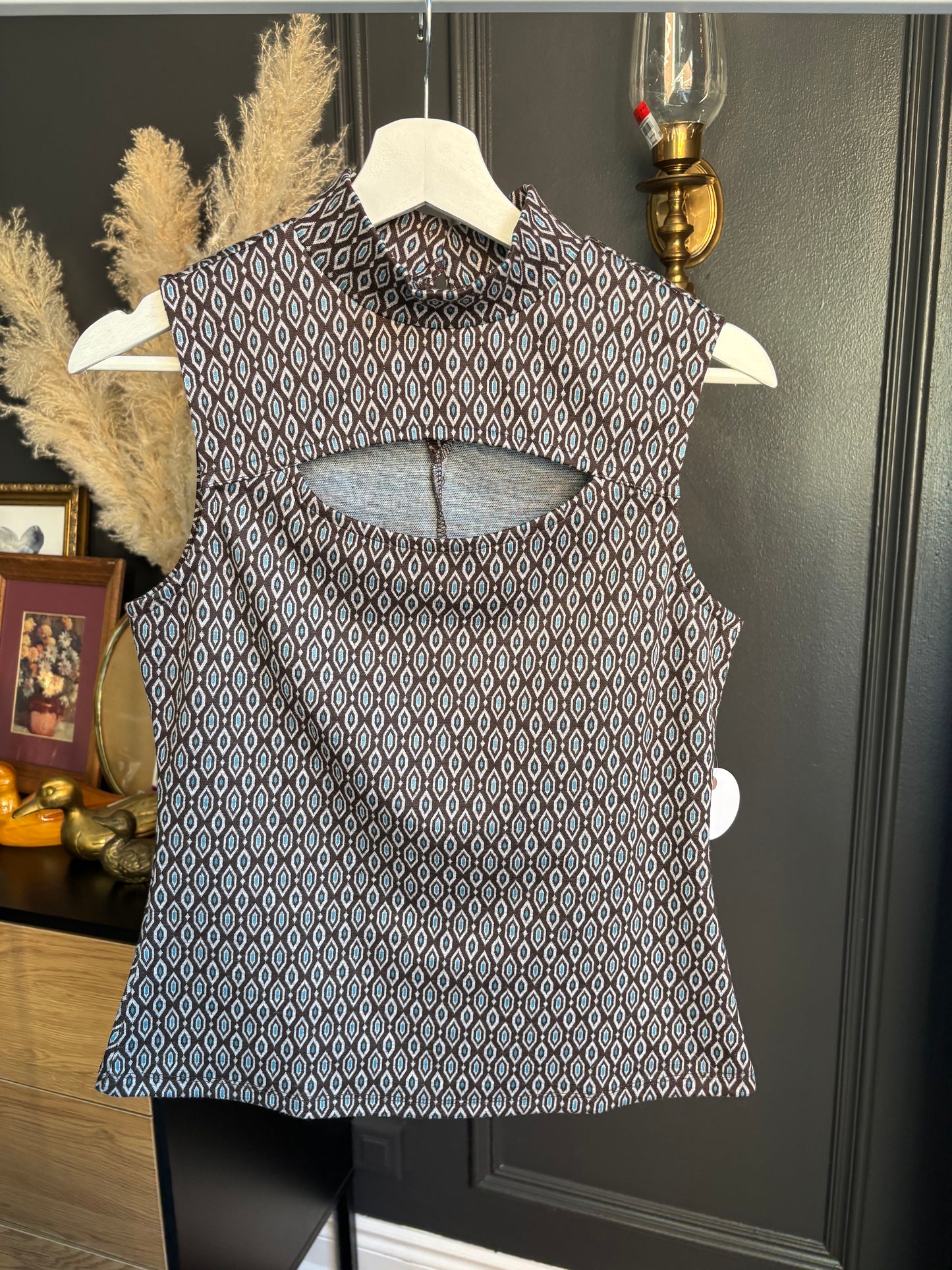 Peek-A-Boo Sleeveless Top Size S