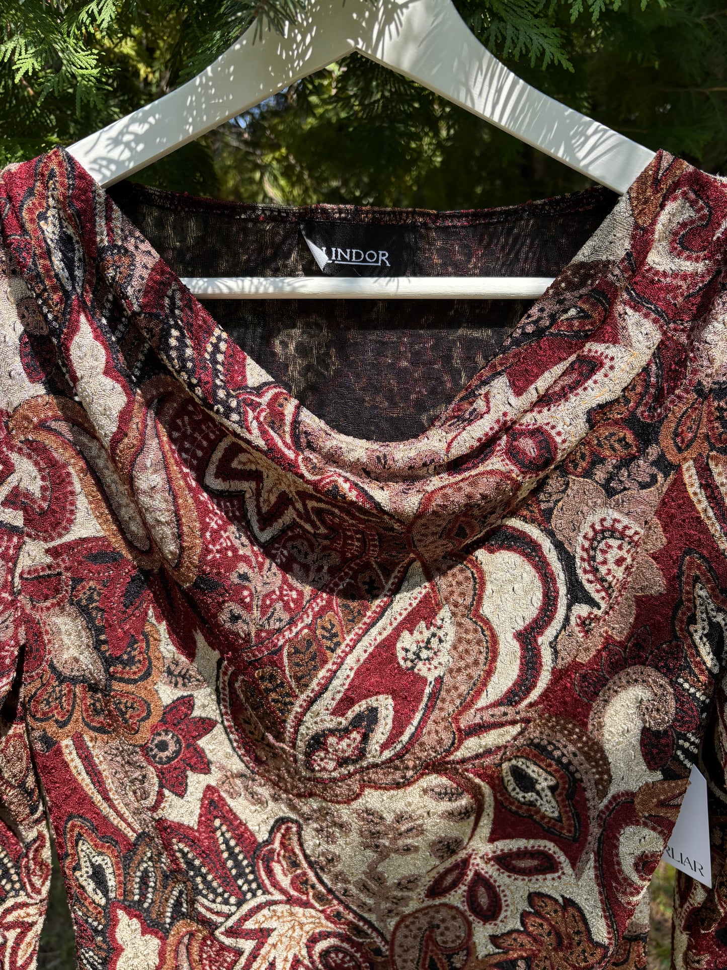 90s Paisley Cowl Neck Size Small