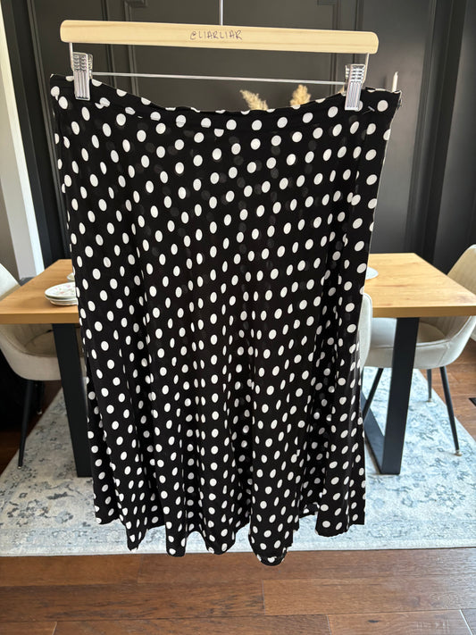 Perfect Black & White Polka Dot Skirt Size 12