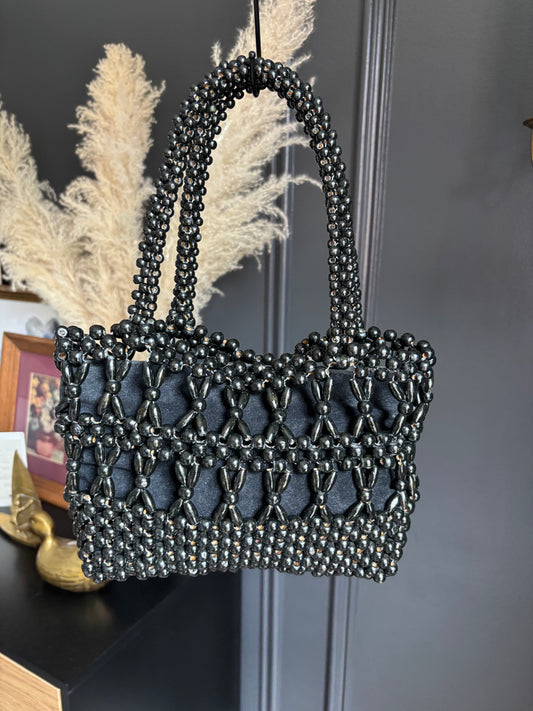 Black Beaded Handbag