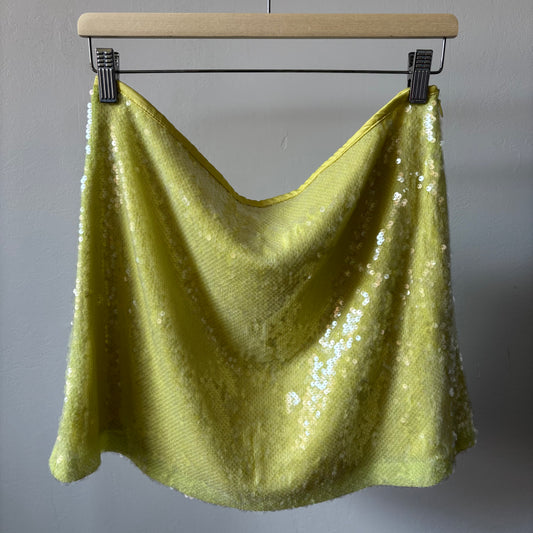 Yellow Zara Sequin Mini Skirt