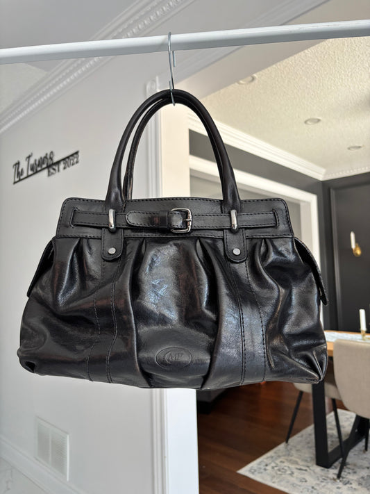 Black Italian Leather Handbag