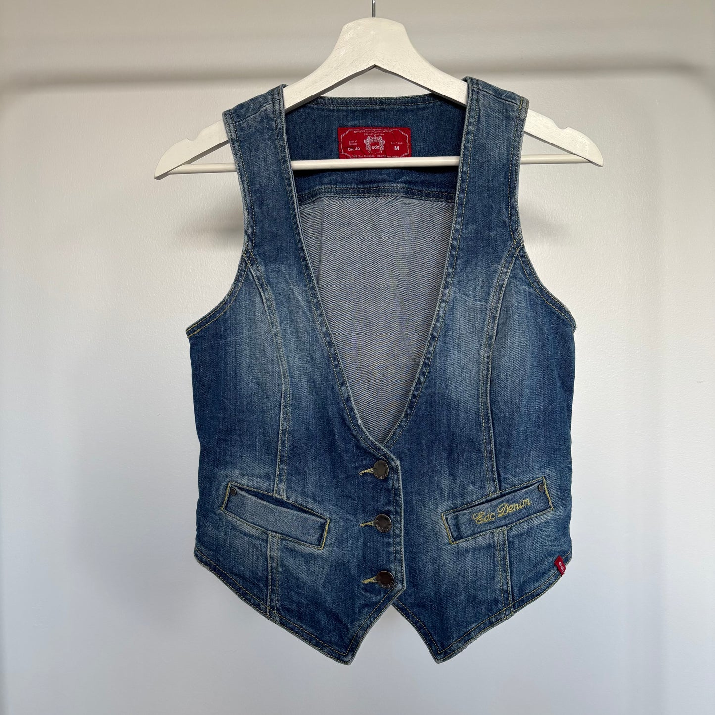 EDC Cropped Denim Vest Size Medium