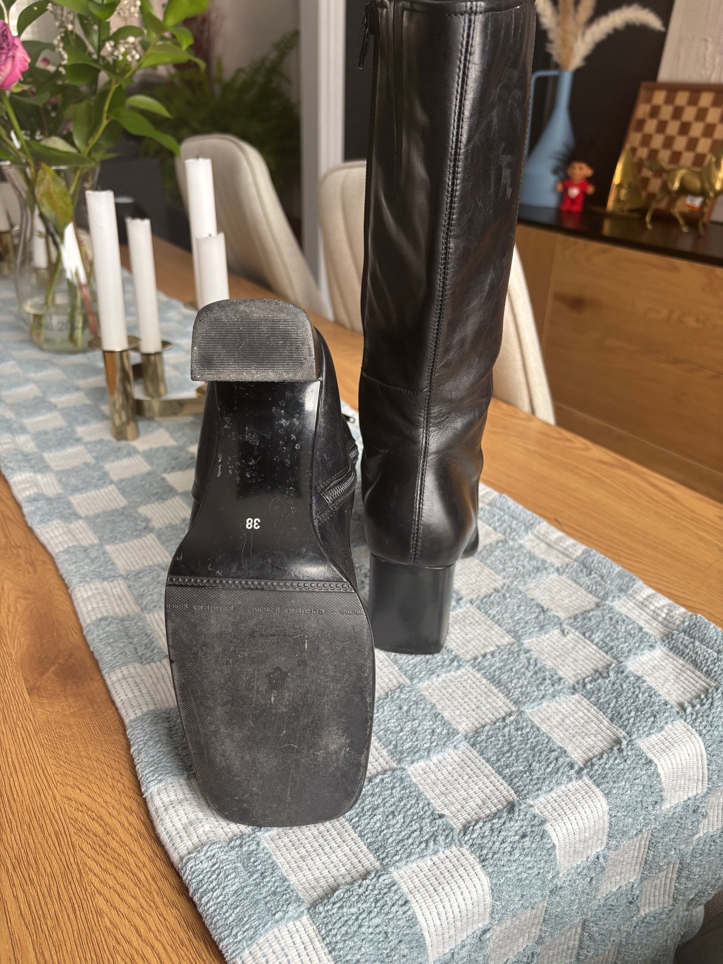 Vintage Prialpas Gomma Italian Leather Boots Size 38