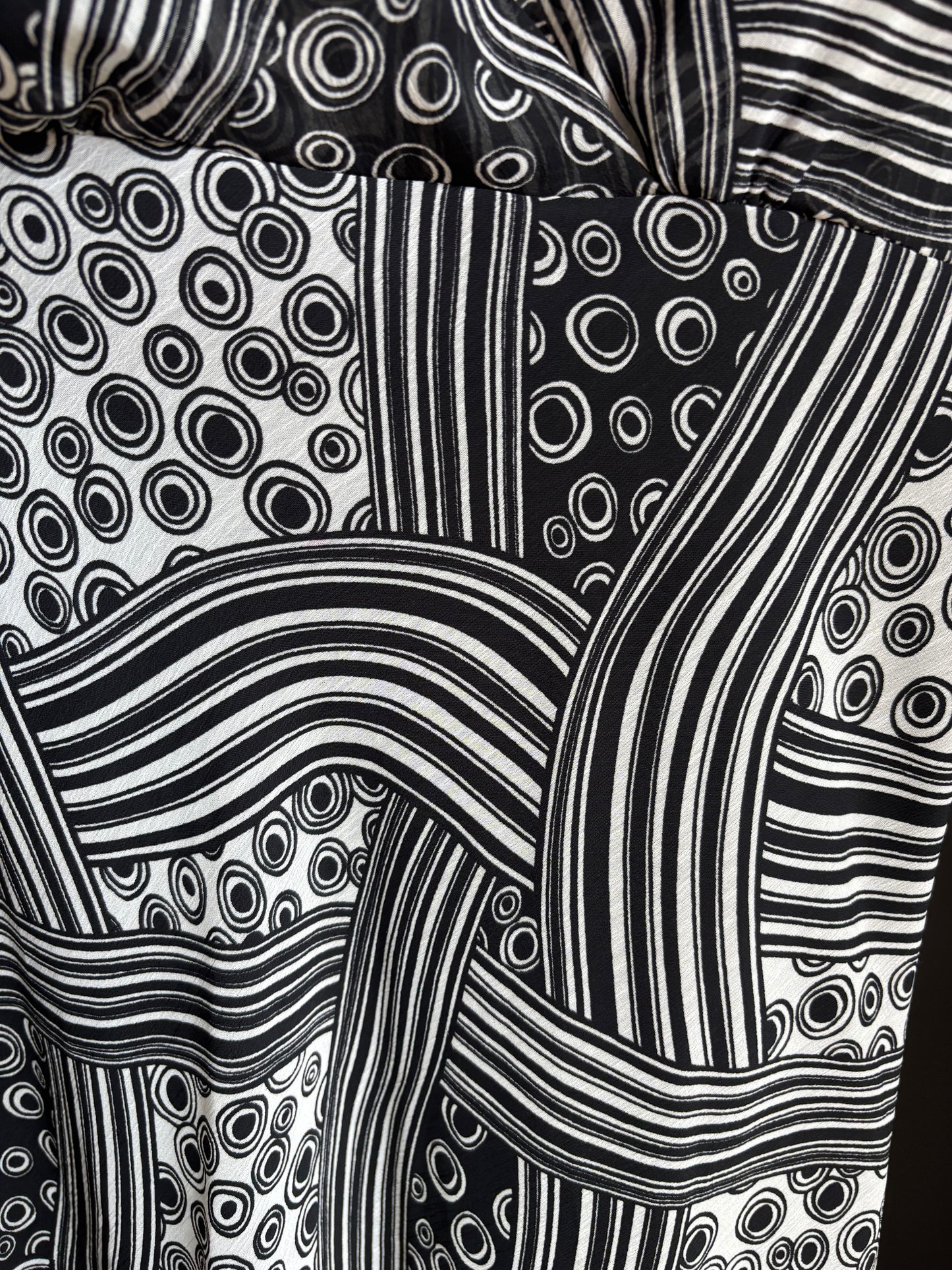 Vintage Black & White Print Halter Dress Size M