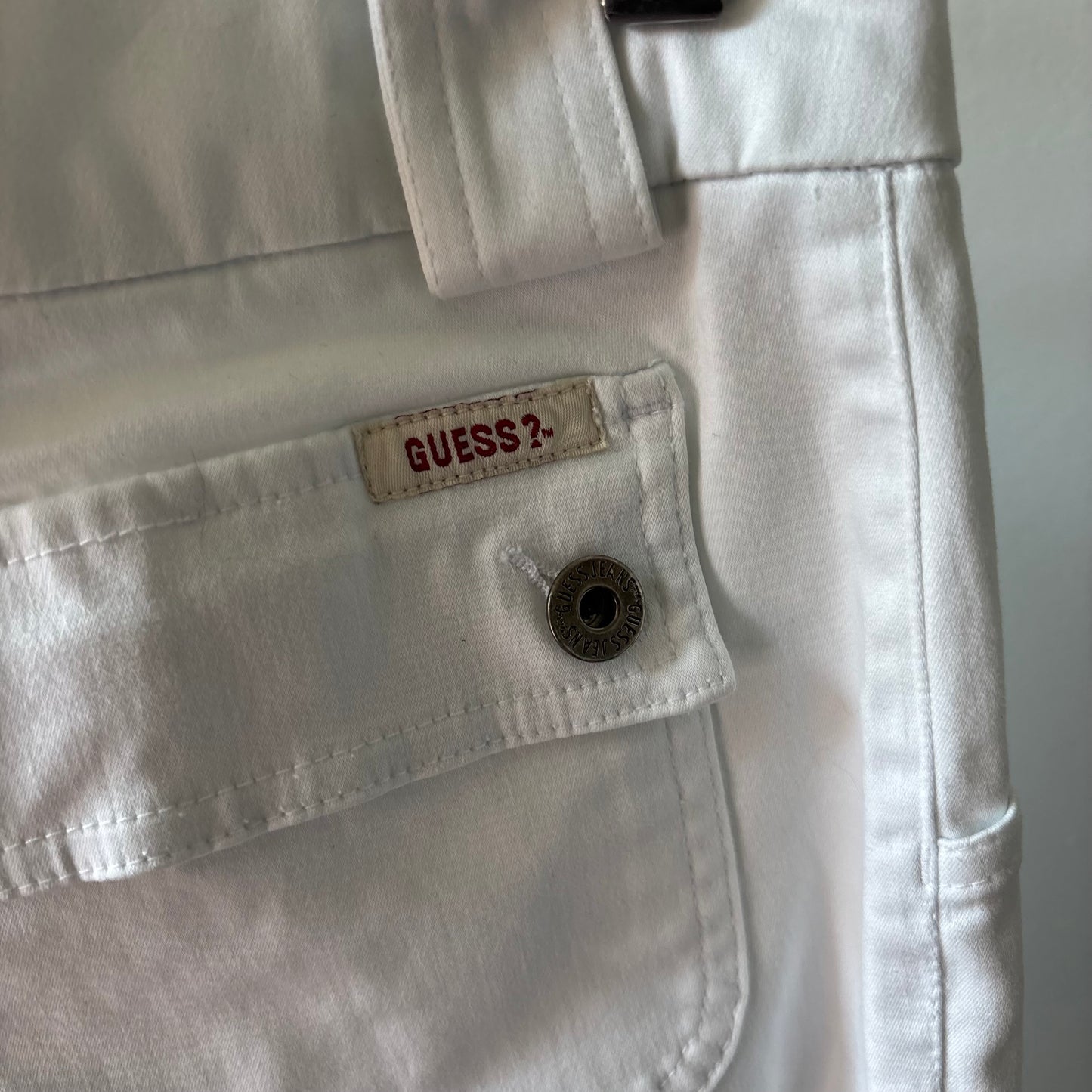 White Vintage Guess Low Rise Bootcut Pants