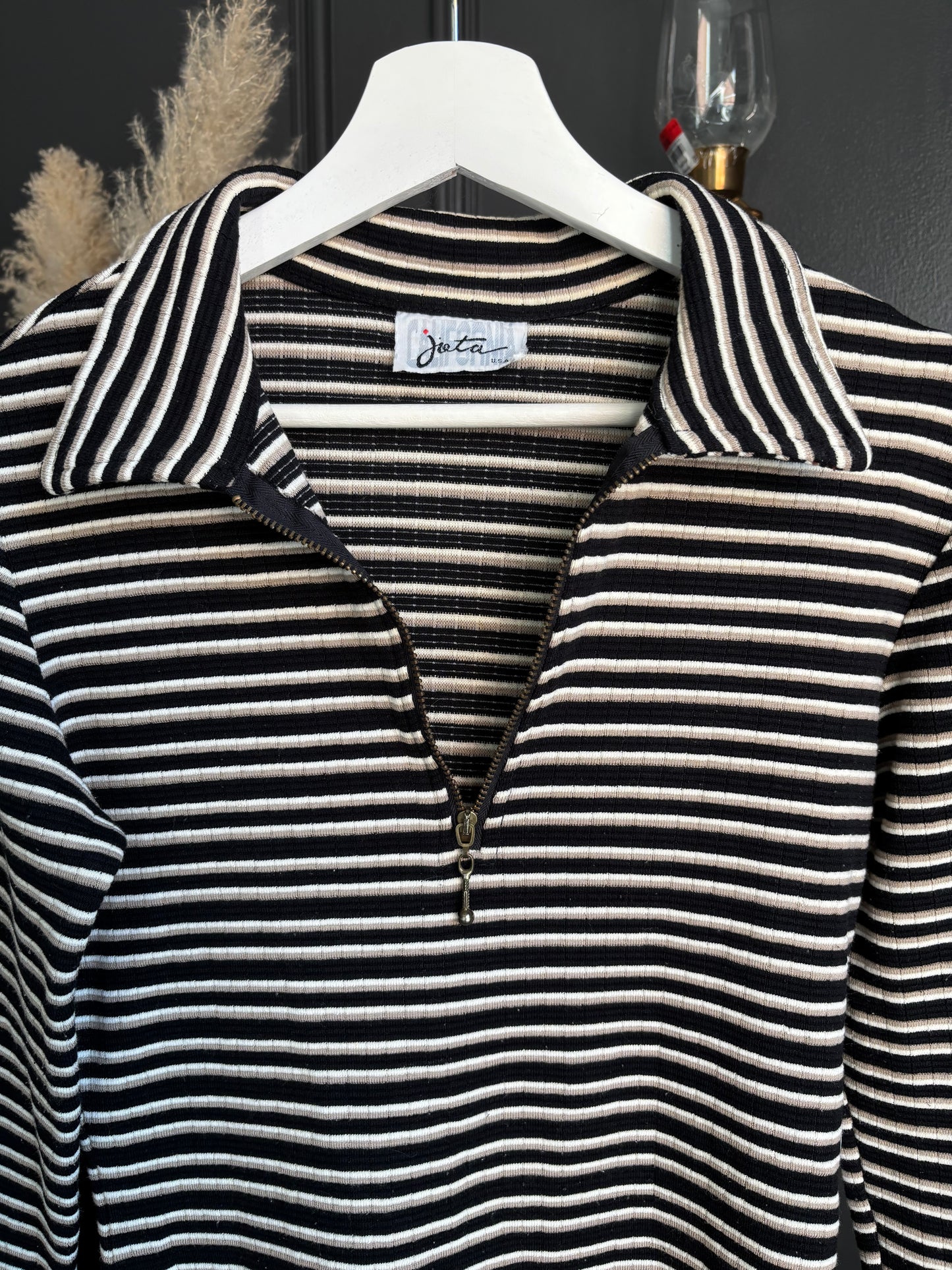Vintage Long Sleeved Fit & Flare Striped Dress Size M